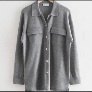 AND OTHER STORIES Grey Oversized Wool Shirt (M)